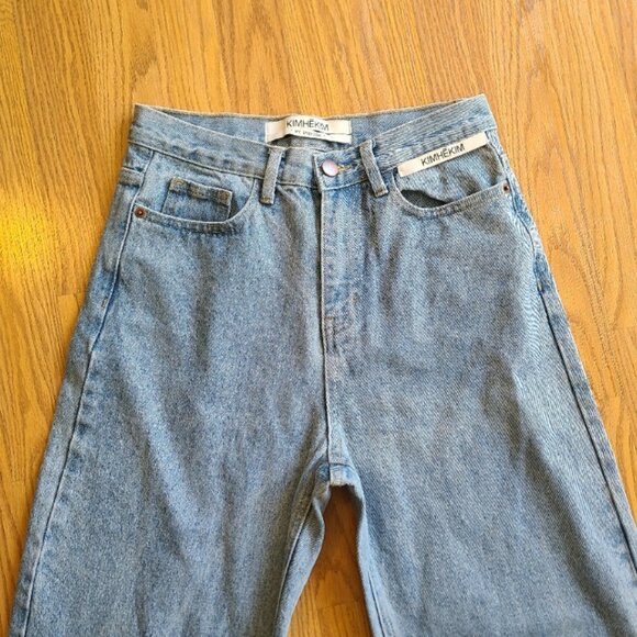 NEW NWOT! KIMHEKIM MY UNIFORM LABEL WIDE LEG BAGGY JEANS RIGID DENIM sz M - Picture 3 of 8